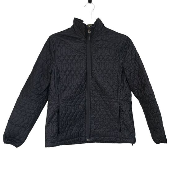 Lands' End black quilted zip front jacket Sz S - Picture 1 of 5